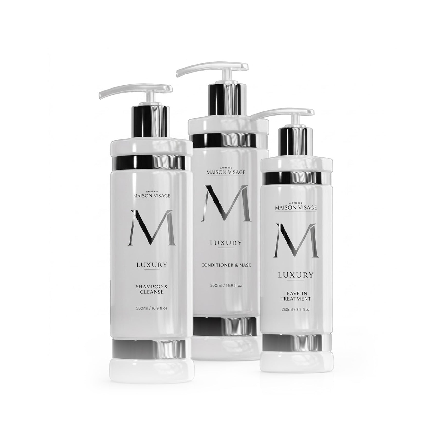 MVC Kit Luxury Shampoo 1L + Condicionador 1L + Leave-In 500ml