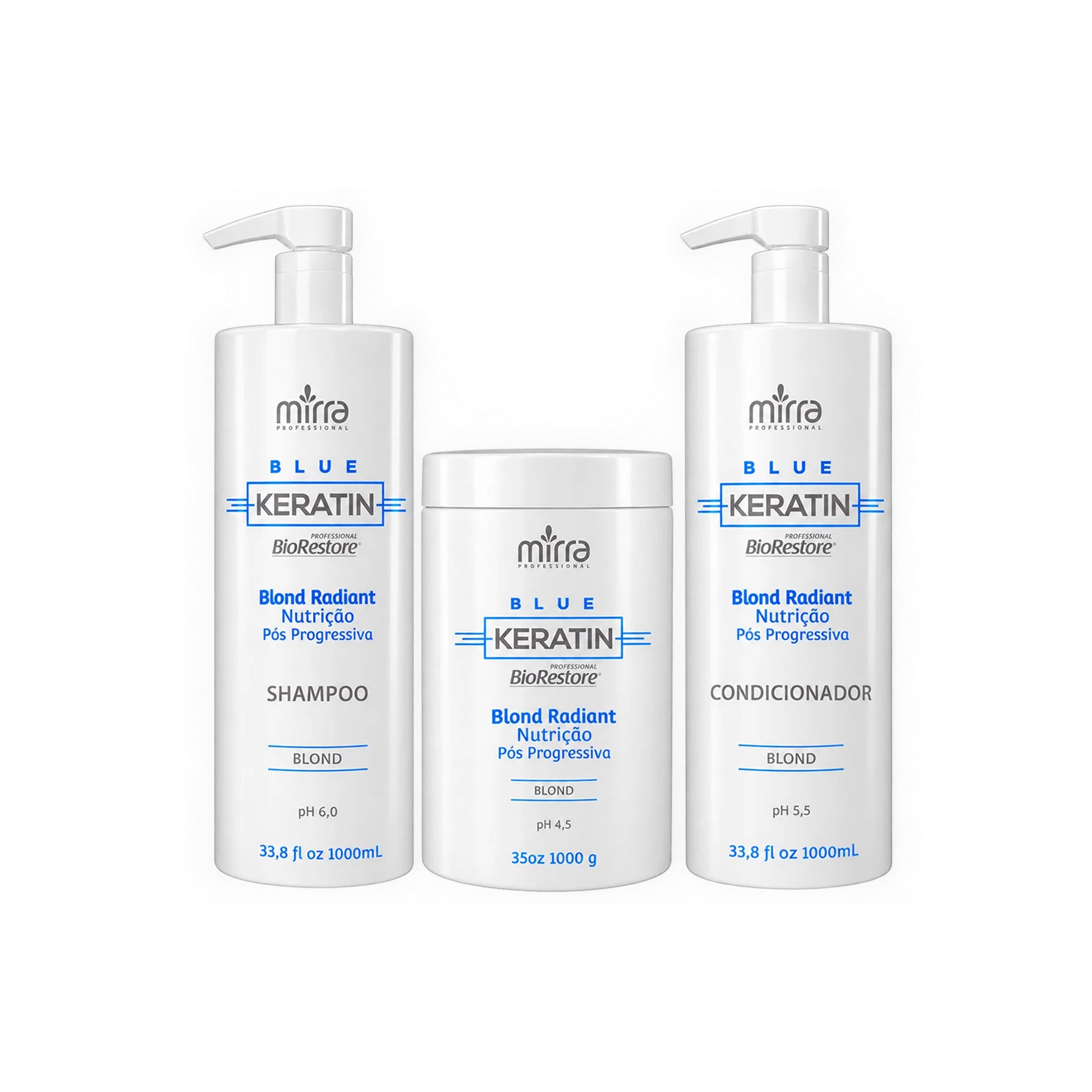 Mirra Kit Blond Radiant Blue Keratin SH 1L + COND 1L + MASC 1k