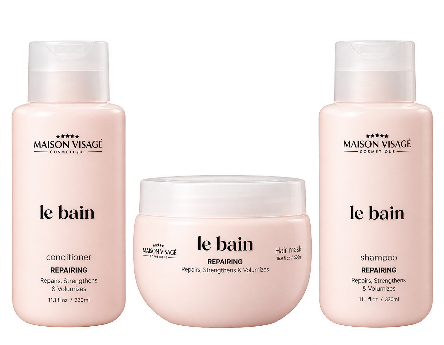 MVC Kit Le Bain Repairing Hair Mask 500ml + Condicionador 330ml + Shampoo 330ml