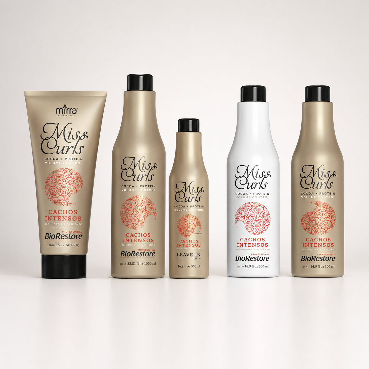Mirra Kit Miss Curls Leave In 500ml + Mask 500g + Conditioner 500ml + Shampoo 500ml