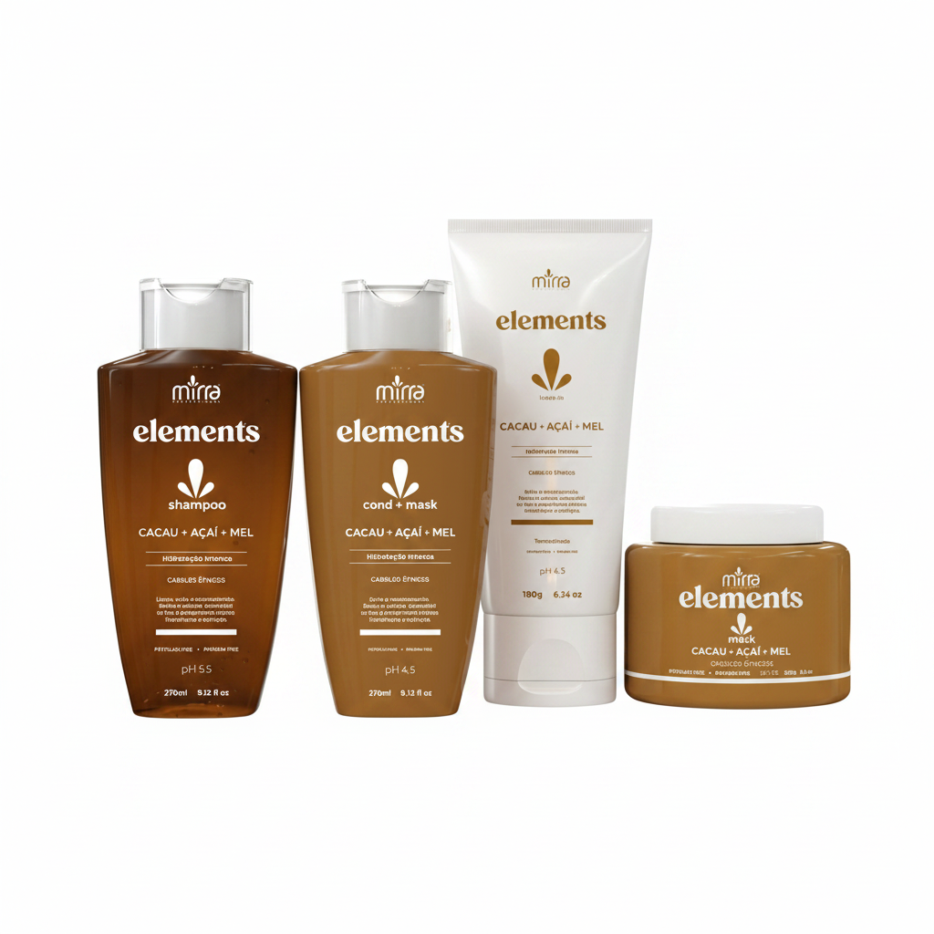 Mirra Kit Cacau + Acai + Mel Shampoo 270ml + Condicionador 270ml + Mascara 250g + Leave-In 180ml
