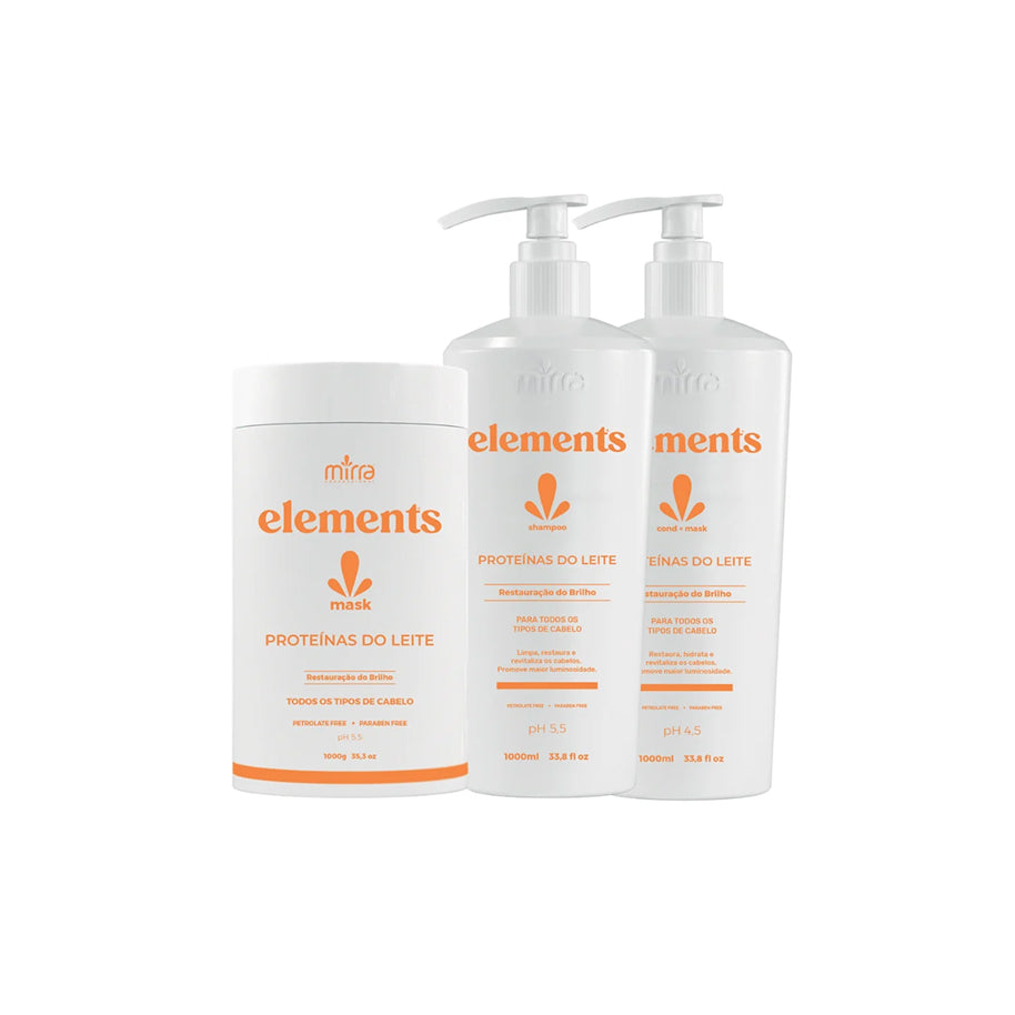 Mirra Kit Proteinas do Leite Shampoo 1L + Condicionador 1L + Mascara 1kg