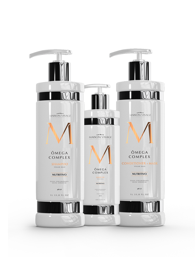MVC Kit Omega Complex Shampoo 1L + Condicionador 1L + Leave-In 500ml